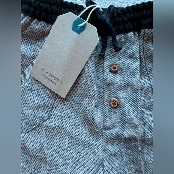 NWT Zara baby houndstooth pants for fall elastic waist and wood buttons 18-24 - Picture 6 of 9